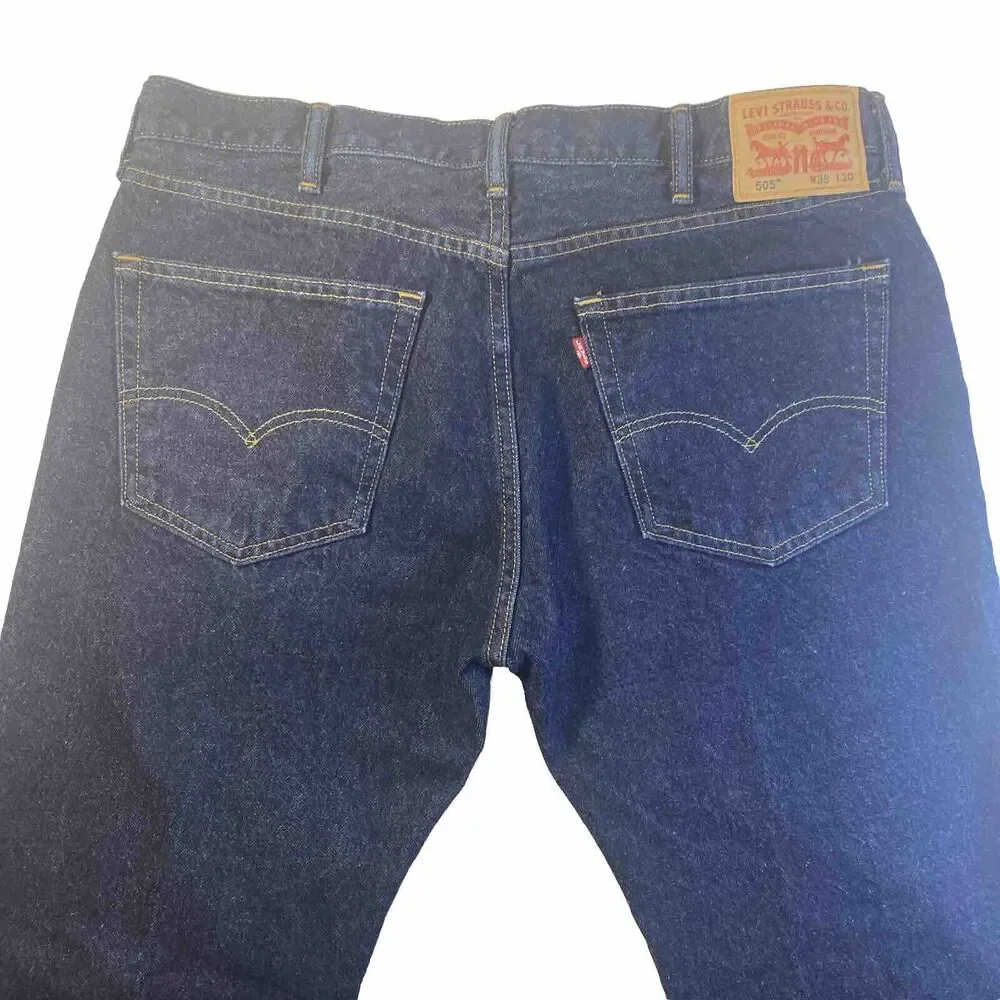 LEVIS RED TAB 505 STRAIGHT LEG Jeans MEN’s 38 X 30 Dark Wash Classic‎ Western
